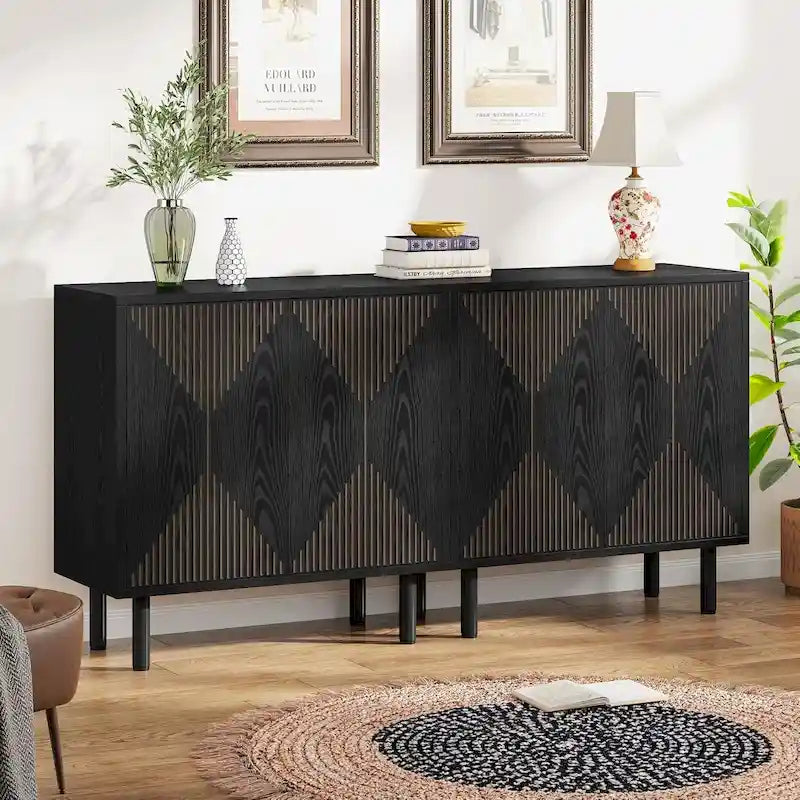 58-Zoll-Sideboard mit Türen, freistehender Aufbewahrungsschrank
