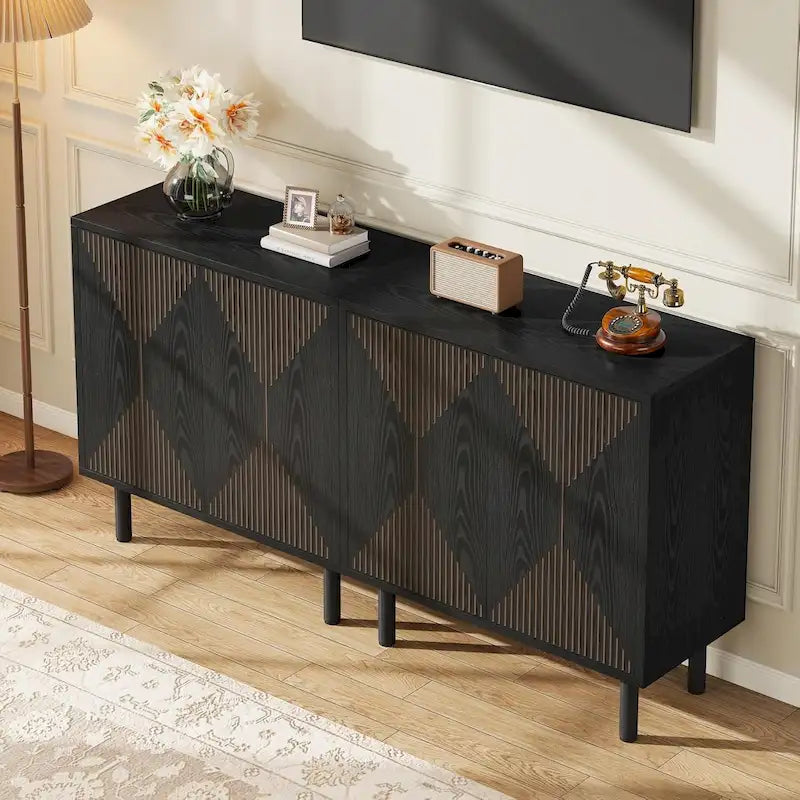 58-Zoll-Sideboard mit Türen, freistehender Aufbewahrungsschrank