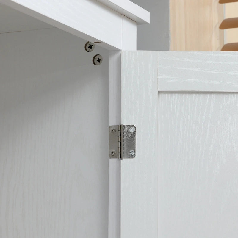 Garde-manger de cuisine autoportant à 4 portes de 72, organiseur avec 4 niveaux et étagères réglables, blanc