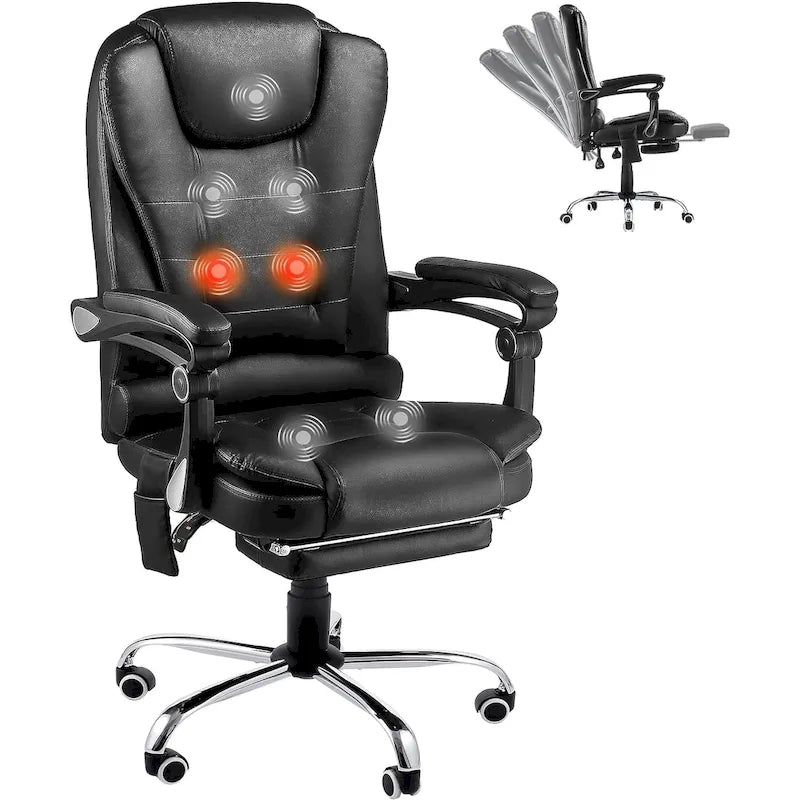 Beheizbarer Chefbürostuhl mit Massagefunktion und verstellbarer Höhe