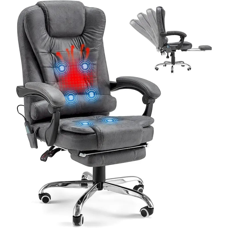 Beheizbarer Chefbürostuhl mit Massagefunktion und verstellbarer Höhe
