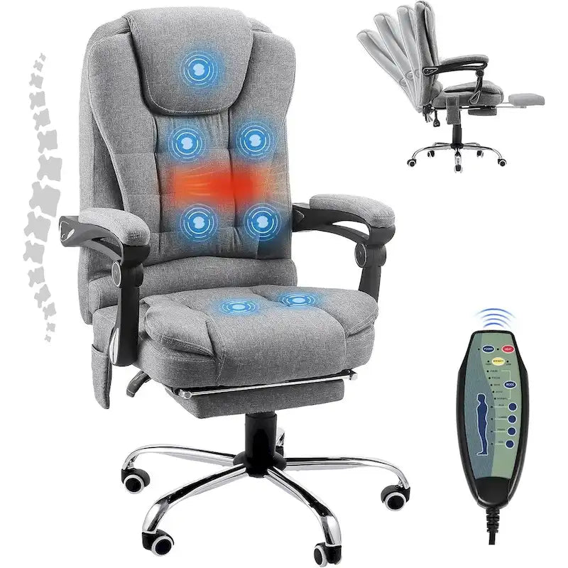 Beheizbarer Chefbürostuhl mit Massagefunktion und verstellbarer Höhe