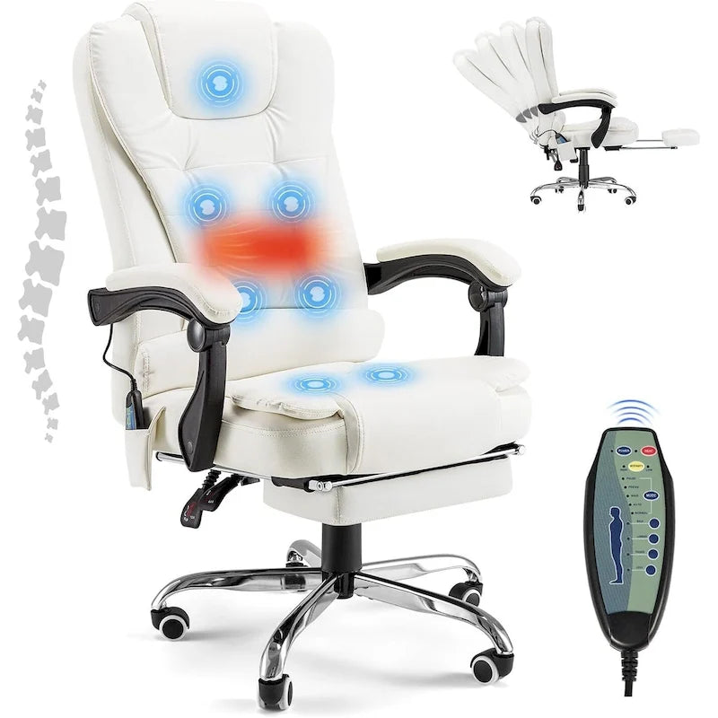 Beheizbarer Chefbürostuhl mit Massagefunktion und verstellbarer Höhe