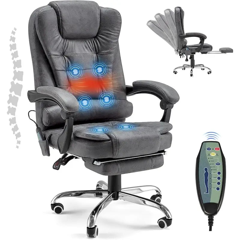 Beheizbarer Chefbürostuhl mit Massagefunktion und verstellbarer Höhe