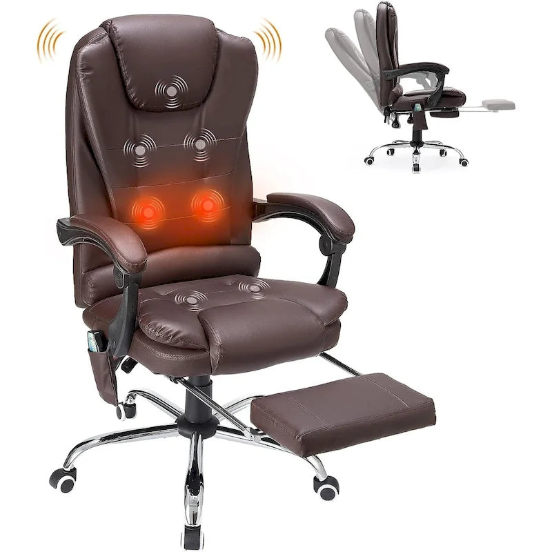 Beheizbarer Chefbürostuhl mit Massagefunktion und verstellbarer Höhe