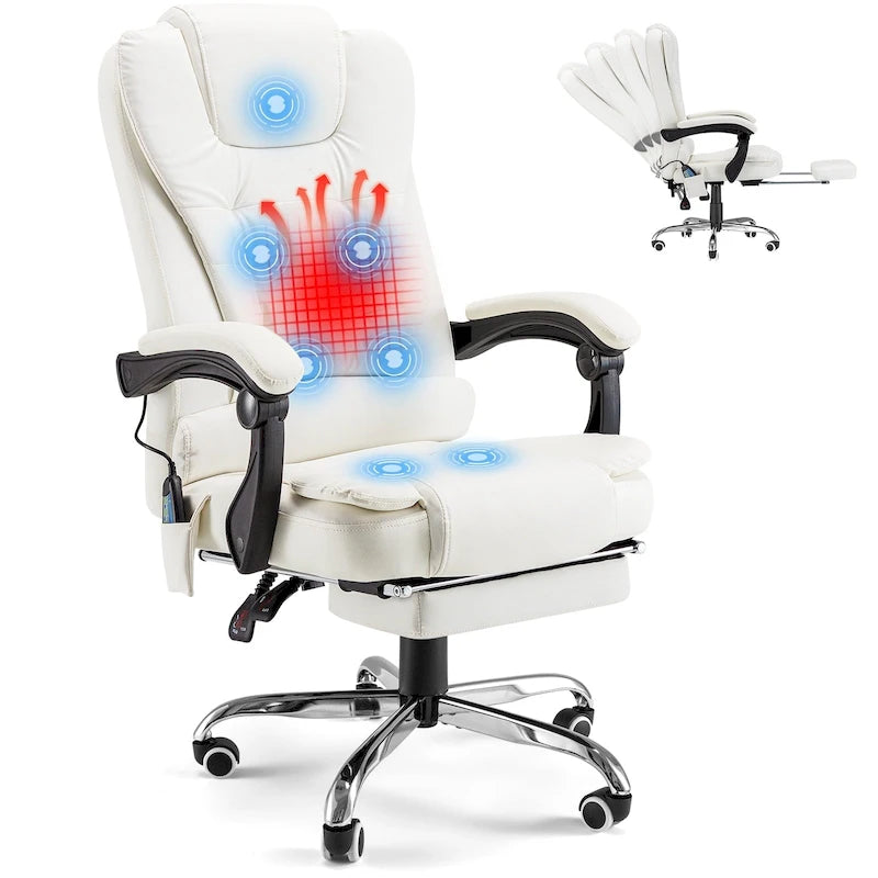 Beheizbarer Chefbürostuhl mit Massagefunktion und verstellbarer Höhe