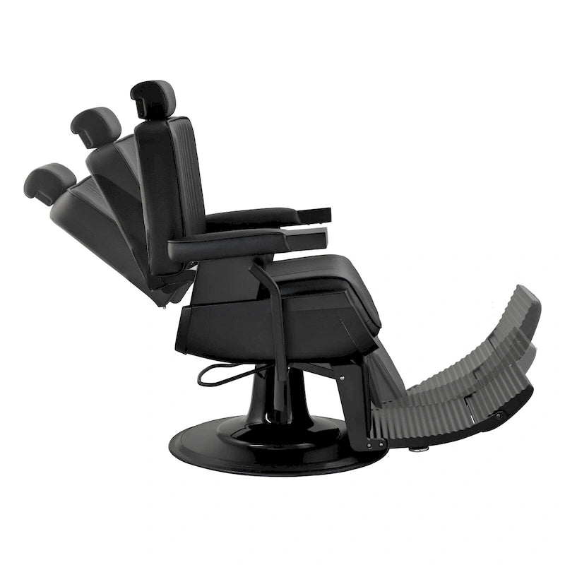 Heavy Duty Barber Chair Reclining Hydraulic Barbershop Chair, Black Frame
