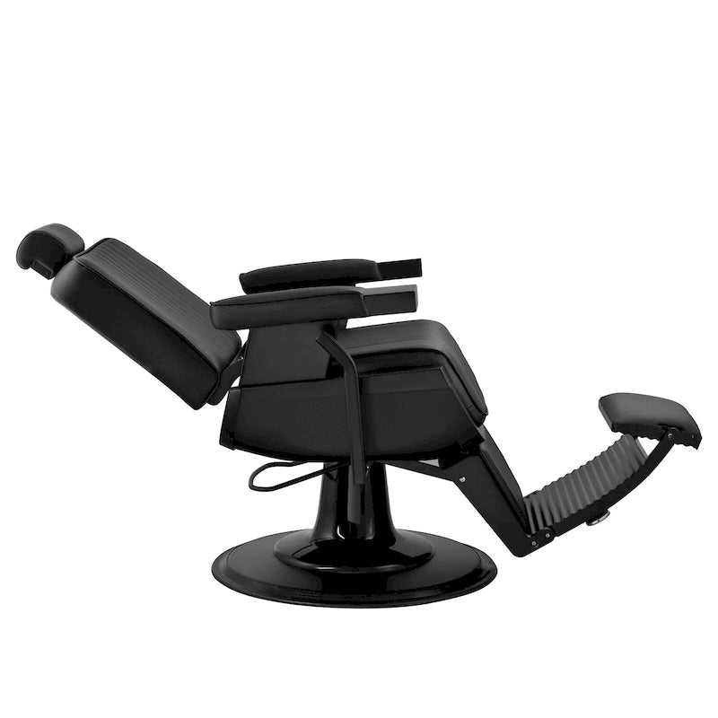 Heavy Duty Barber Chair Reclining Hydraulic Barbershop Chair, Black Frame