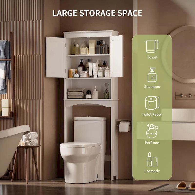 Mobiletto portaoggetti da bagno, mobiletto portaoggetti per WC, mensola da bagno sopra il WC, salvaspazio per WC