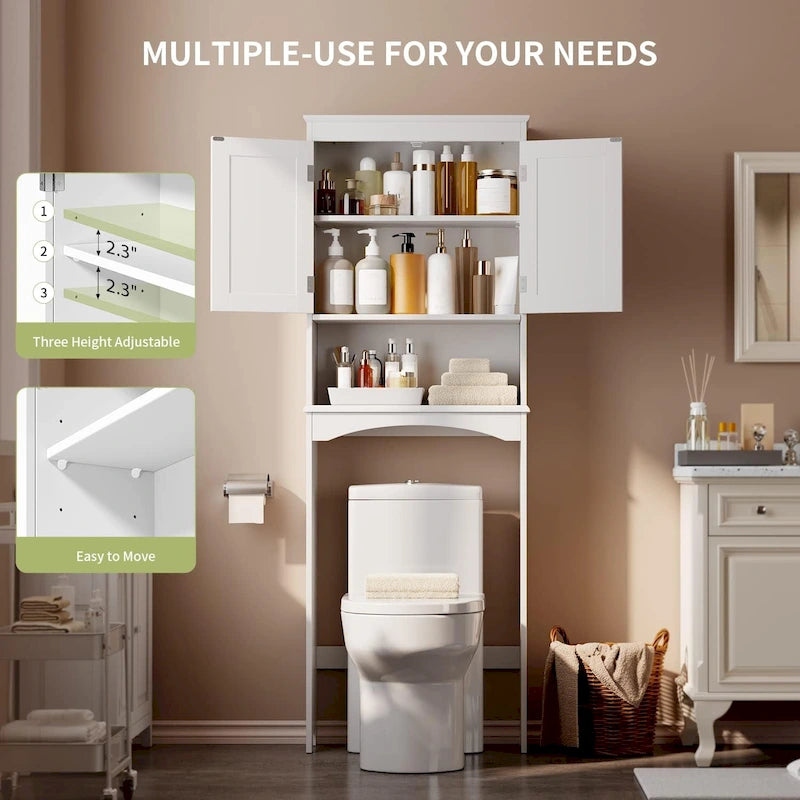 Mobiletto portaoggetti da bagno, mobiletto portaoggetti per WC, mensola da bagno sopra il WC, salvaspazio per WC