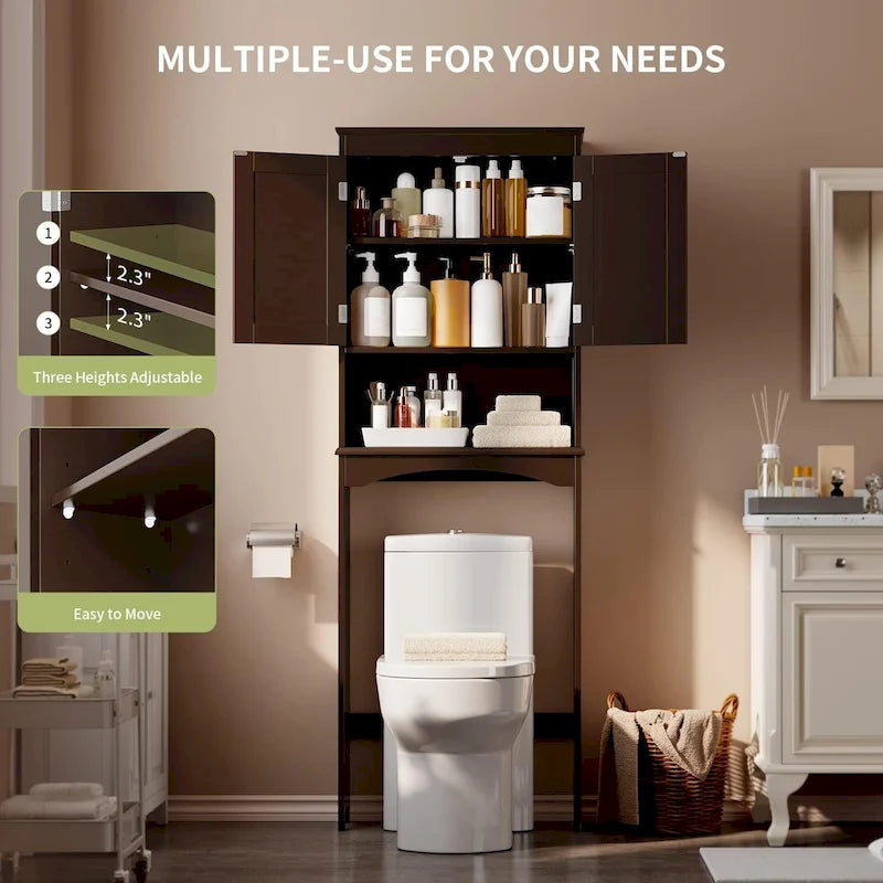 Mobiletto portaoggetti da bagno, mobiletto portaoggetti per WC, mensola da bagno sopra il WC, salvaspazio per WC