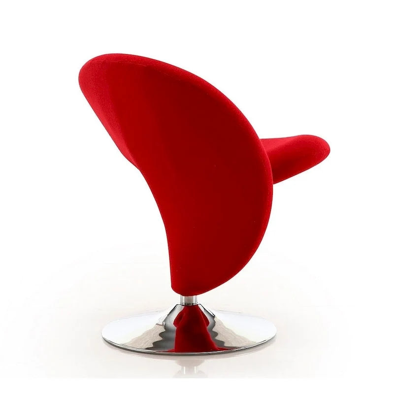 Manhattan Comfort Curl-draaifauteuil met chroom en wolmix (set van 2)