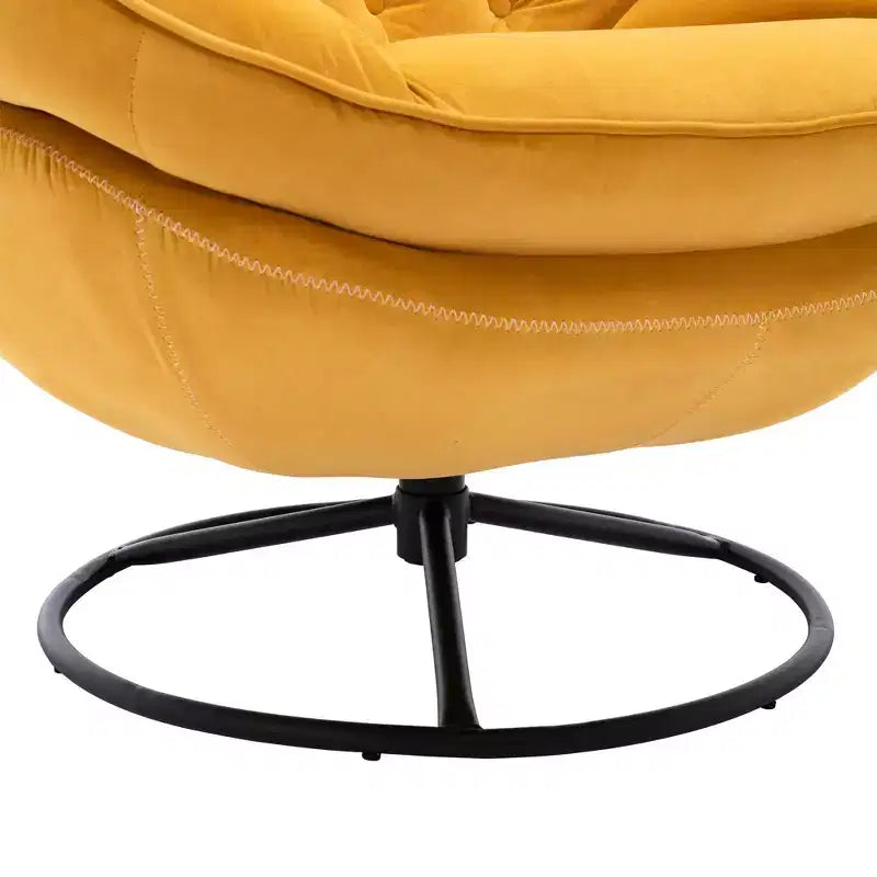 Okak Samt-Sessel mit Hocker, moderner Sessel ohne Armlehnen im Mid-Century-Stil, bequemer, weicher Sessel zum Fernsehen und Spielen