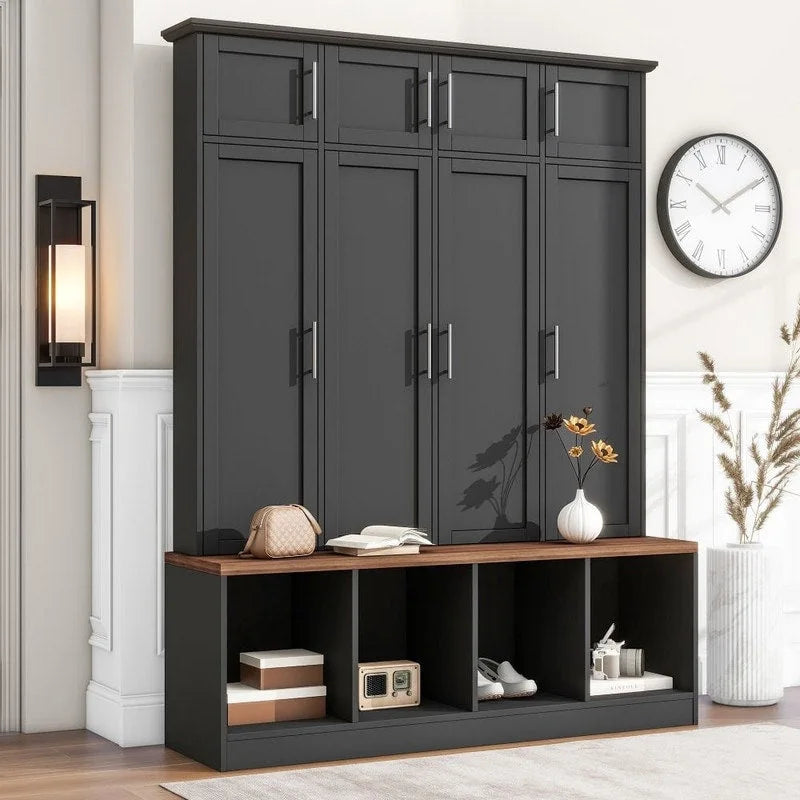 Multifunktionale Flurgarderobe mit Schrank und mehreren Stauraummöglichkeiten