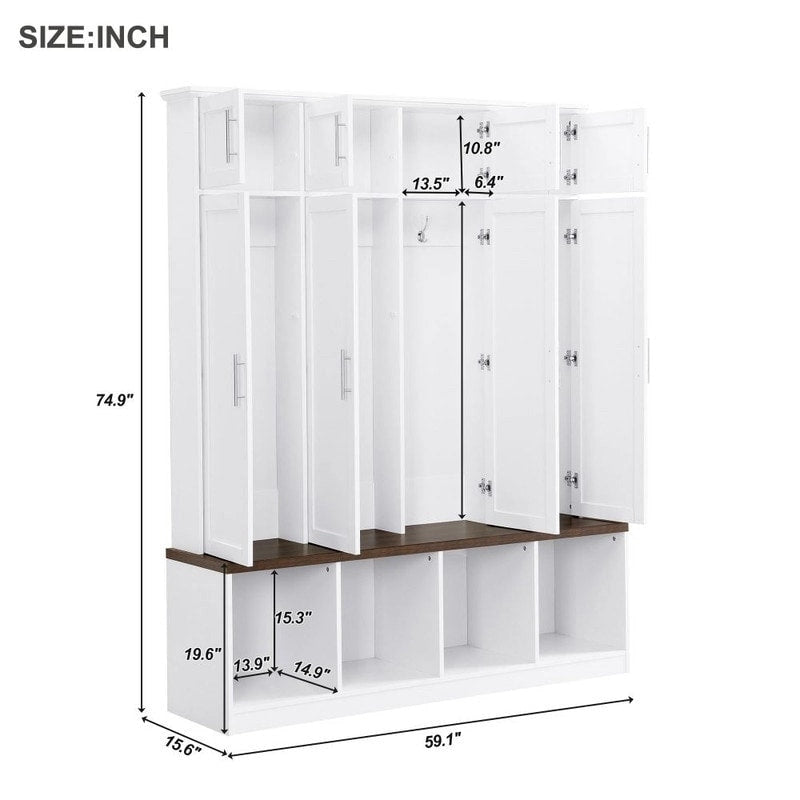 Multifunktionale Flurgarderobe mit Schrank und mehreren Stauraummöglichkeiten