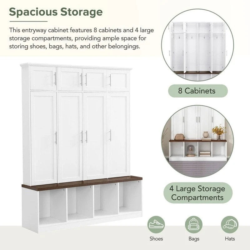 Multifunktionale Flurgarderobe mit Schrank und mehreren Stauraummöglichkeiten