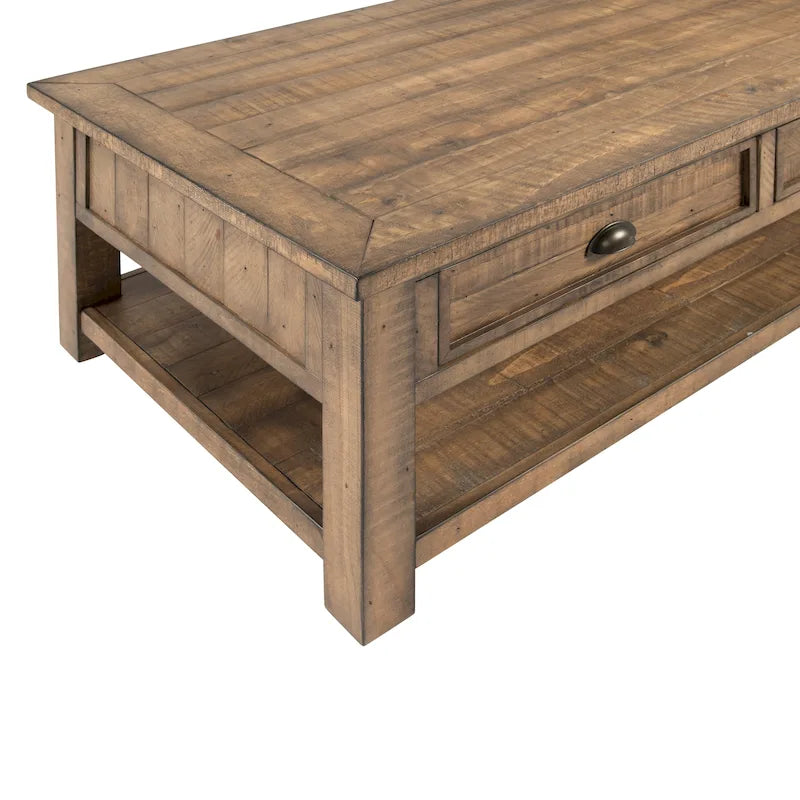 Tavolino da caffè Downington in legno massello con 2 cassetti di The Gray Barn
