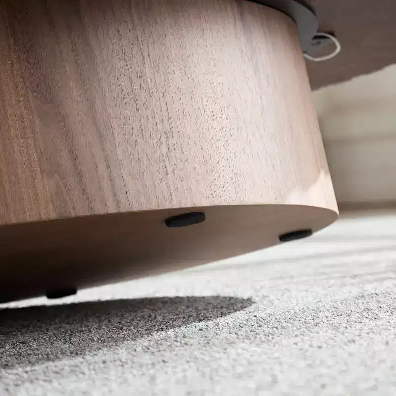 Table basse ovale/carrée minimaliste cannelée, table centrale d'appoint, frêne naturel/noyer/noir mat-ModernLuxe