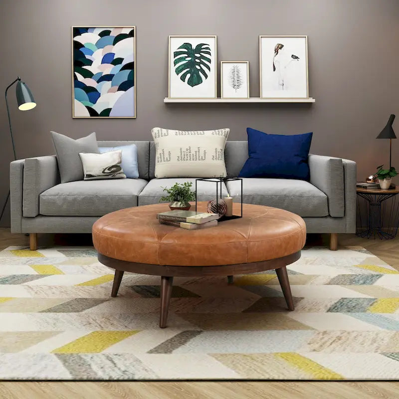 Pouf – cuir italien véritable pleine fleur