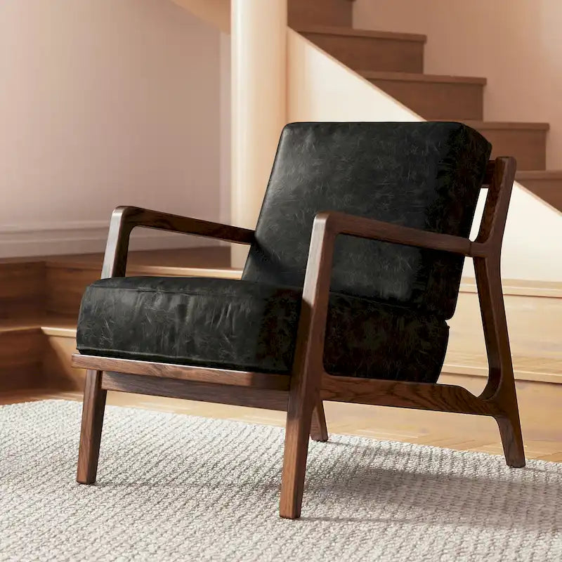 Leder-Loungesessel – echtes italienisches Vollnarbenleder