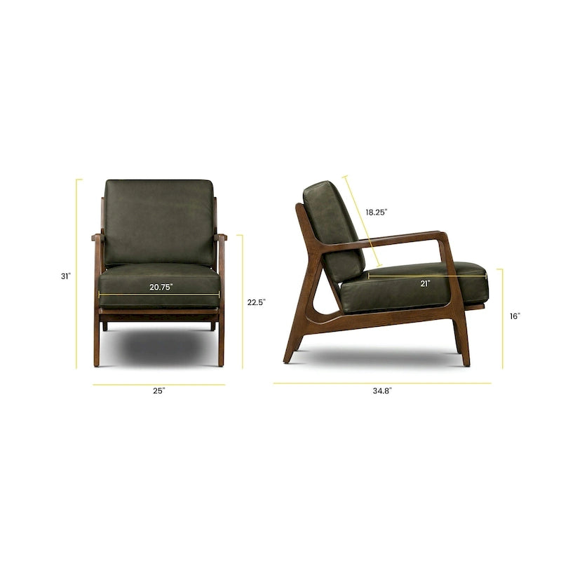 Leder-Loungesessel – echtes italienisches Vollnarbenleder