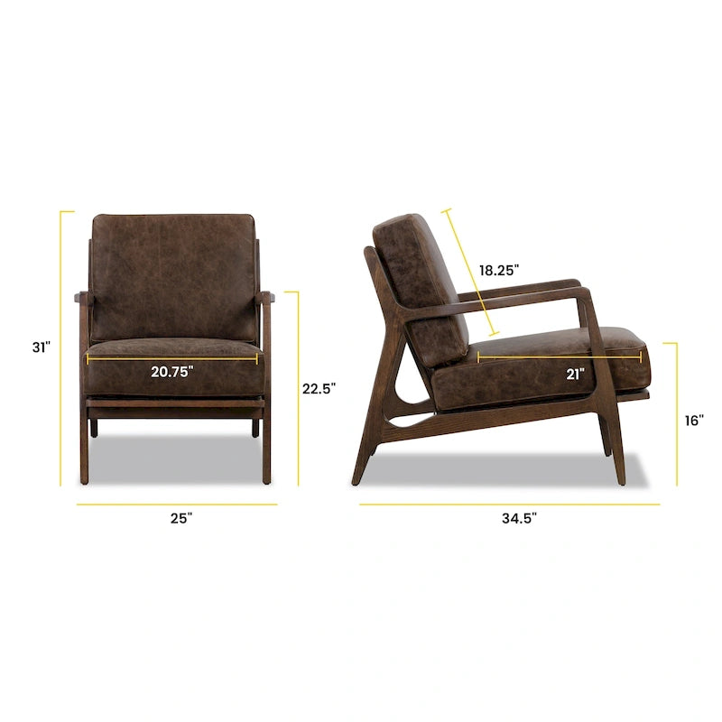 Leder-Loungesessel – echtes italienisches Vollnarbenleder