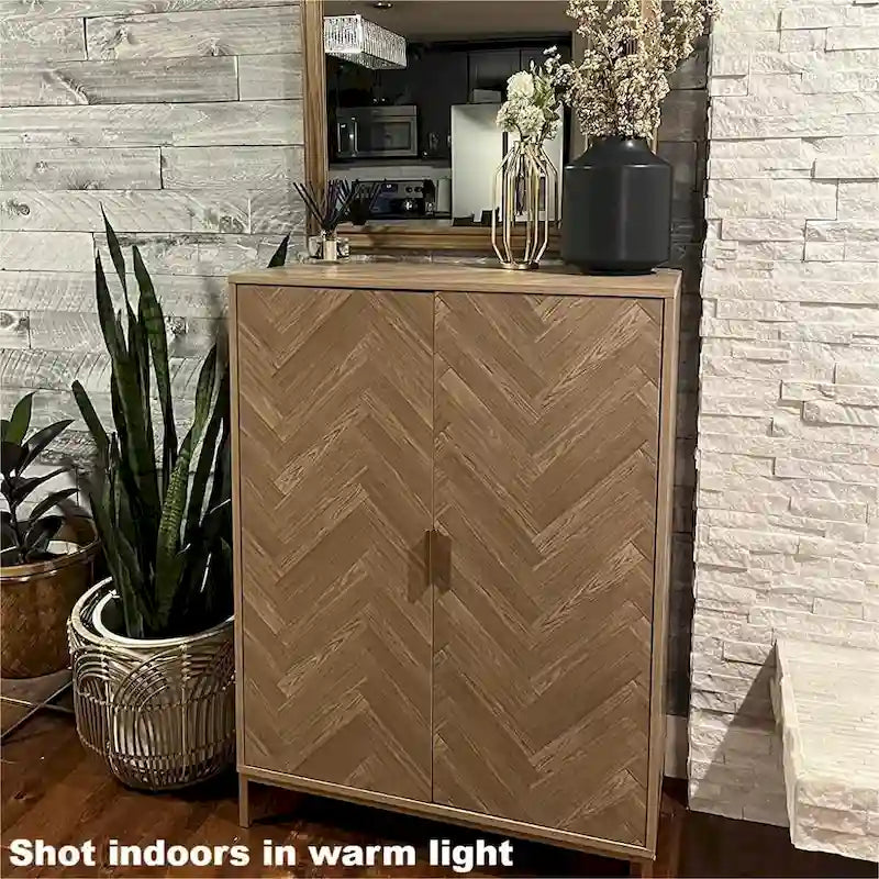 Modernes 2-türiges Holz-Sideboard mit verstellbaren Regalböden und Stauraum