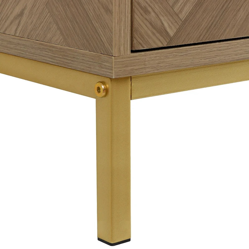 Modernes 2-türiges Holz-Sideboard mit verstellbaren Regalböden und Stauraum