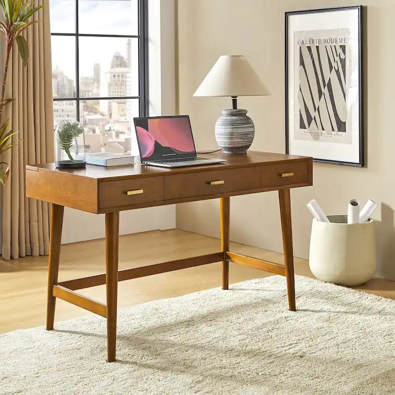 Mid Century Modern 48 Computer Desk with USB