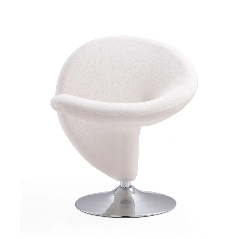 Manhattan Comfort Curl-draaifauteuil met chroom en wolmix (set van 2)