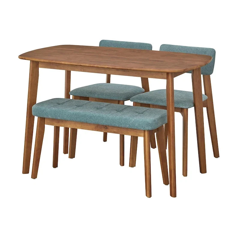 Set da pranzo Nettie Simple Living in legno massello, 4 pezzi