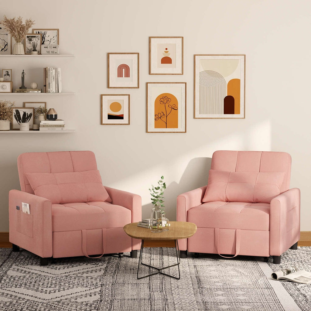 Divano letto trasformabile 3 in 1 con schienale regolabile, poltrona-divano estraibile, letto pieghevole convertibile per soggiorno
