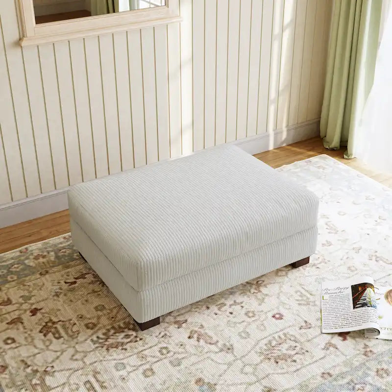 Pouf poggiapiedi moderno oversize in velluto a coste