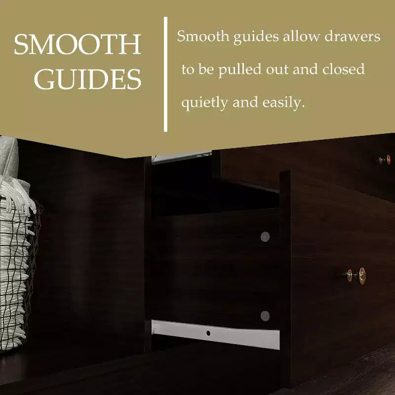 Armoire Hitow avec 2 grands tiroirs, espace central pour suspendre les vêtements et miroir, style minimaliste