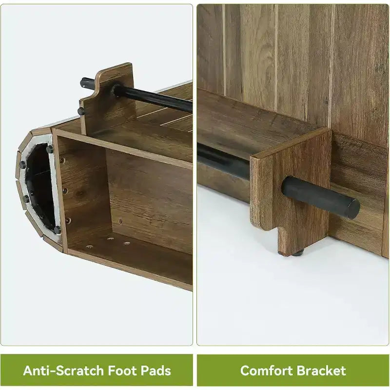 Lantine bartafel, houten thuisbar van 63-inch met metalen voetsteun, pubtafel met opbergrekken voor woonkamer, bistro en eetkamer (bruin)
