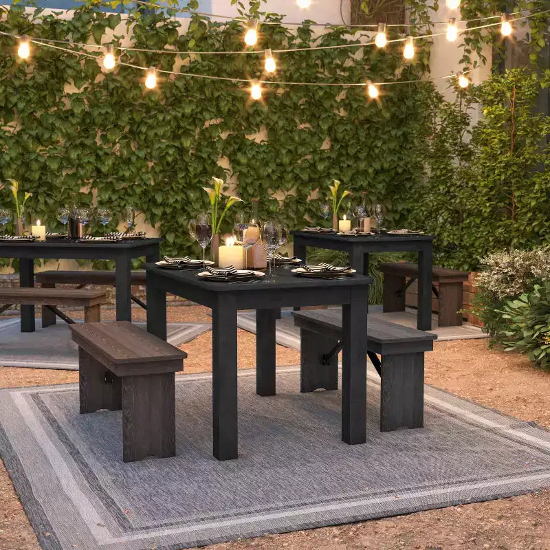 Tavolo da pranzo rettangolare in pino massello stile farmhouse Flash Furniture, 46 x 30