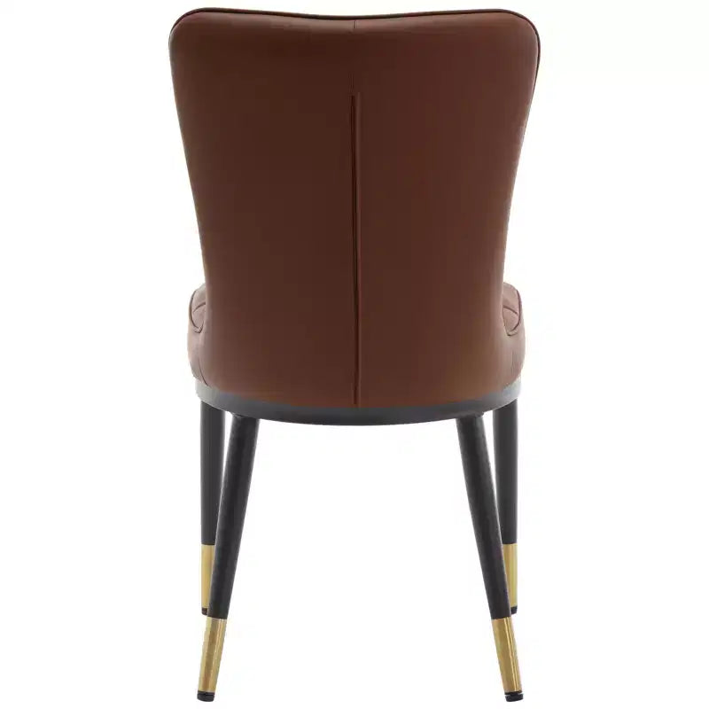 Bekrvio eetkamerstoelen set van 6, moderne gestoffeerde zitting van imitatieleer met hoge rugleuning, metalen poten, keukenstoelen zonder armleuningen voor woon- en eetkamer
