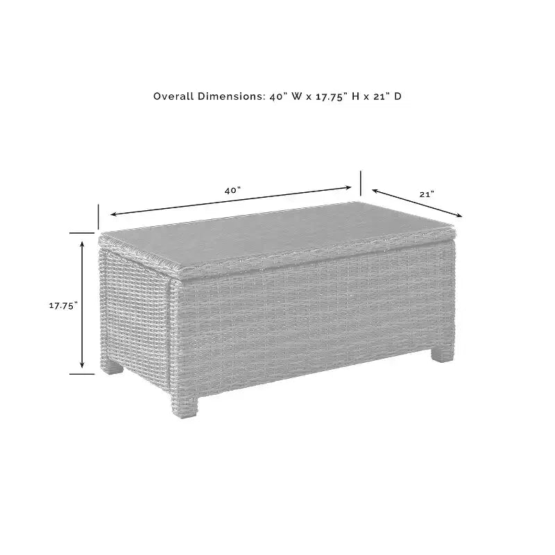 Set da esterno Bradenton in vimini, 4 pezzi - Crosley