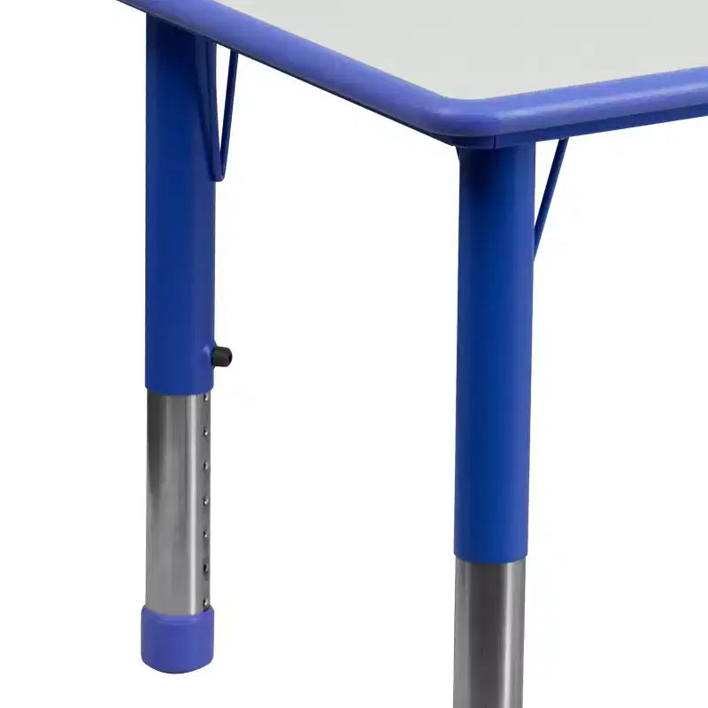 Emma und Oliver, rechteckiger höhenverstellbarer Aktivitätstisch aus Kunststoff, 23.625W x 47.25L, Set mit 6 Stühlen