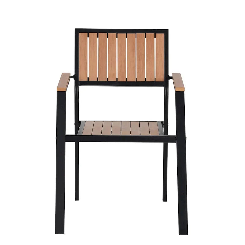 7-teiliges ausziehbares Outdoor-Essset mit ausziehbarem Tisch und 6 Armlehnstühlen