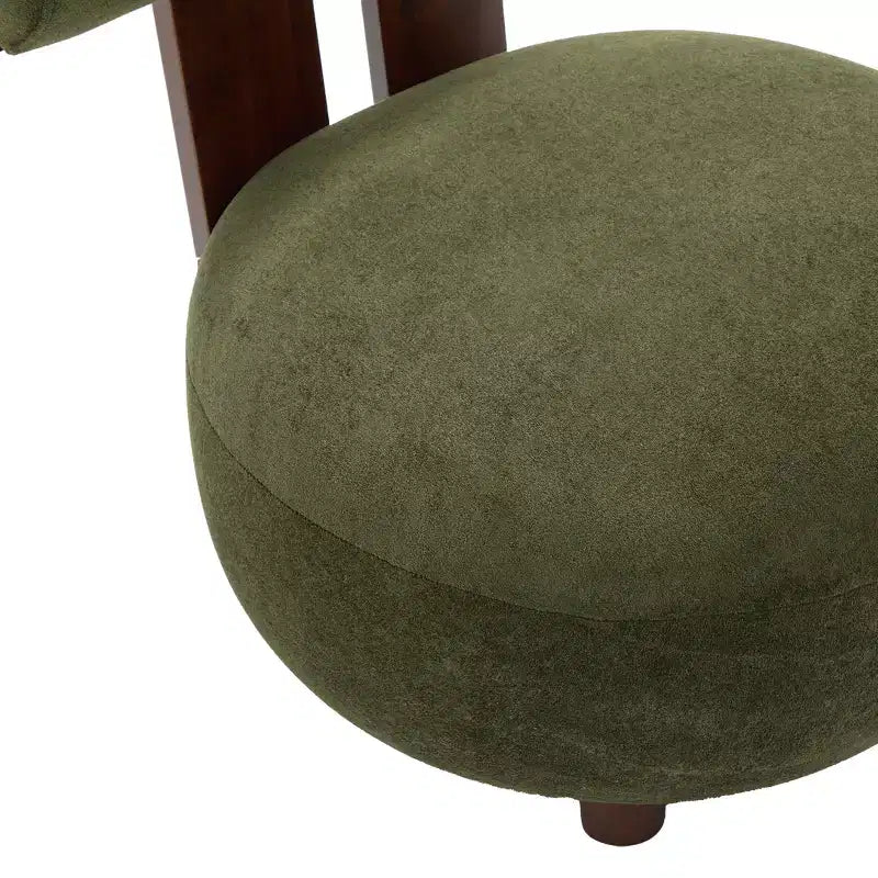 Fauteuil d'appoint sculptural moderne Christopher Knight Home Chariya en hévéa, revêtement en velours et dossier cylindrique