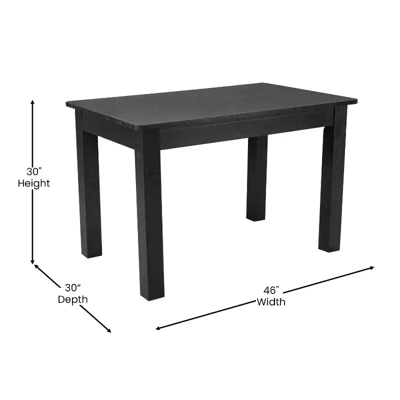 Tavolo da pranzo rettangolare in pino massello stile farmhouse Flash Furniture, 46 x 30
