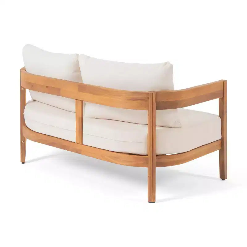 Set da conversazione da patio Christopher Knight Home Safira, 5 pezzi, in legno rustico di acacia con cuscini spessi