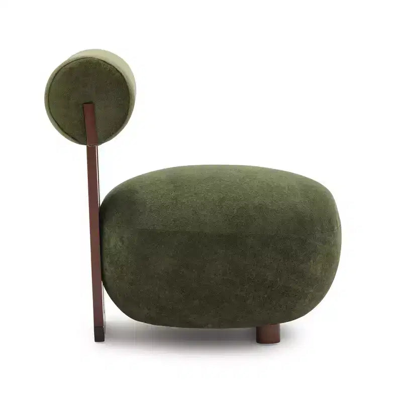 Fauteuil d'appoint sculptural moderne Christopher Knight Home Chariya en hévéa, revêtement en velours et dossier cylindrique