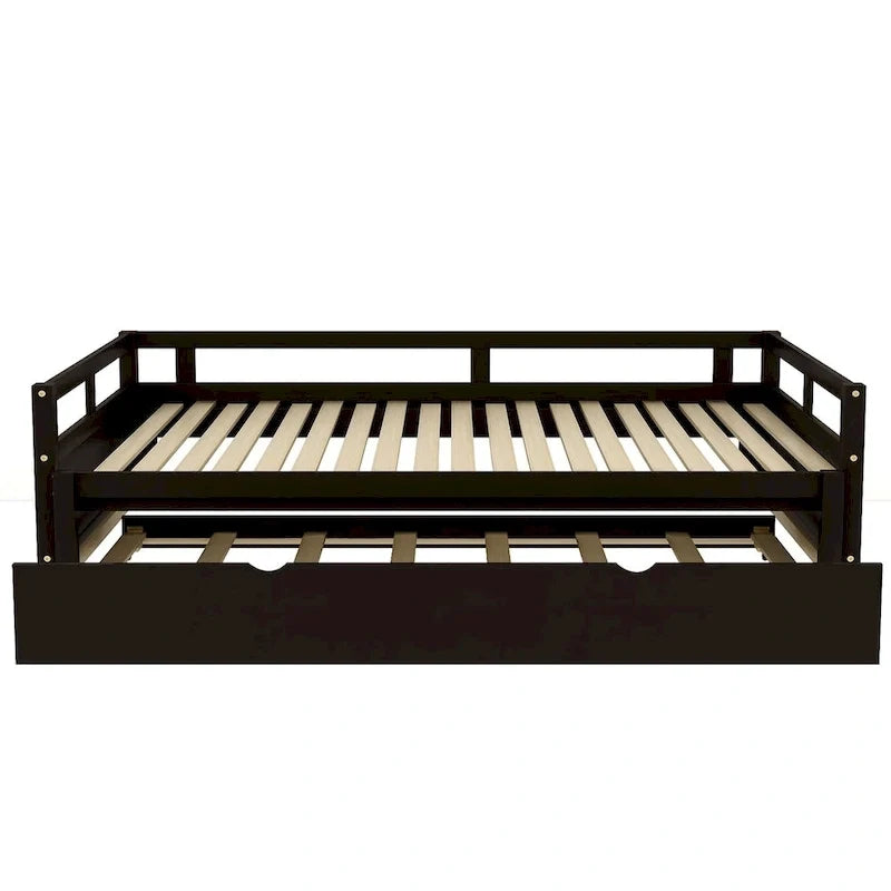 Divano letto allungabile con letto estraibile, divano letto in legno con letto estraibile