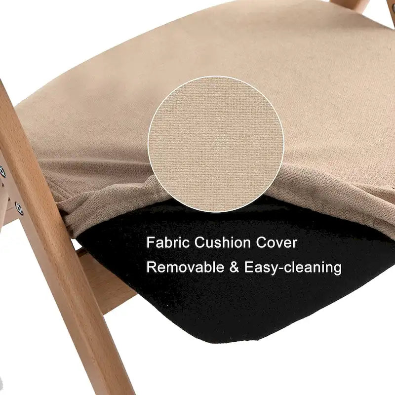 Chaises pliantes empilables en bois pour salle à manger avec assise rembourrée (lot de 4)