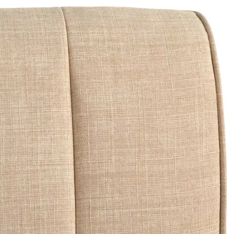 Set da pranzo con panca Lifestorey Kerrington a schienale scanalato, 4 pezzi, color noce e crema: tessuto effetto lino, tavolo con base a colonna