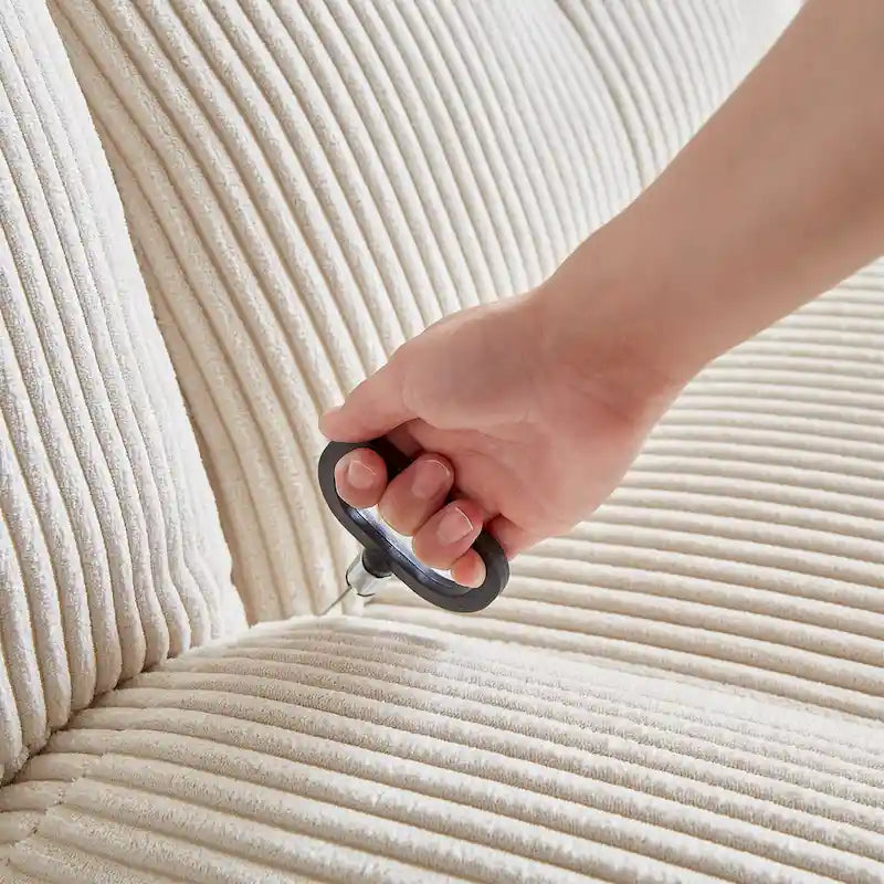 Drehsessel mit Cordbezug, Schaukelfunktion und Fußstütze fürs Wohnzimmer