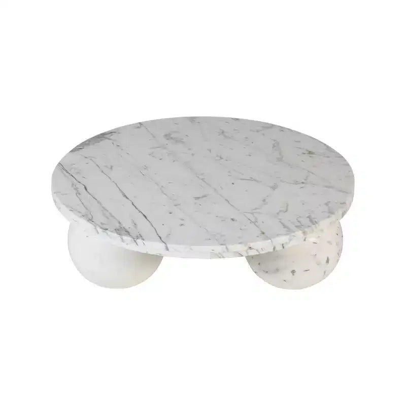 Table basse ronde en marbre avec pieds sphériques, multicolore, pour 4 personnes??