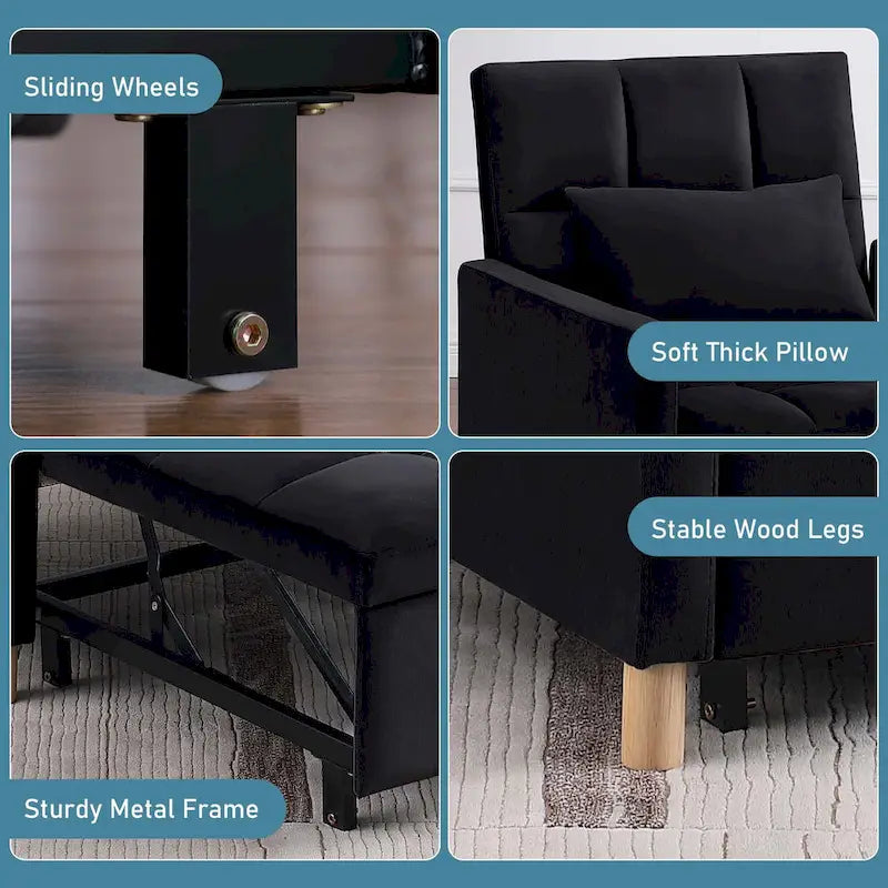 Fauteuil-lit convertible Aukfa, fauteuil une place avec oreiller